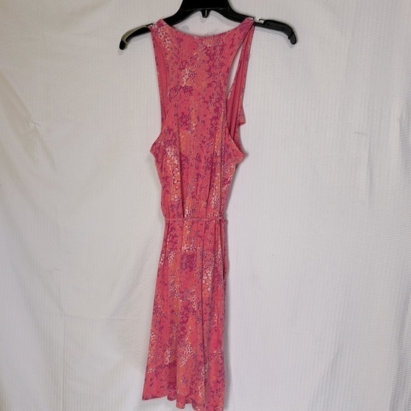 Caslon Nordstrom Pink Floral Print Ruffle Tank Sun Dress - Size Medium - Picture 4 of 7